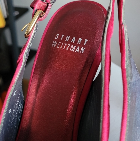STUART Weitzman Slingback Heels Satin Pumps - Picture 4 of 12